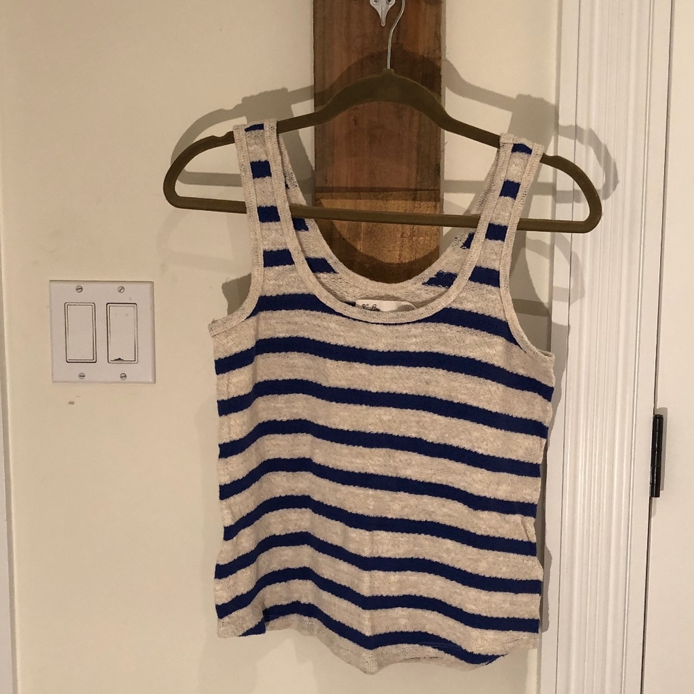 JCrew Striped Blue/White Tank Top